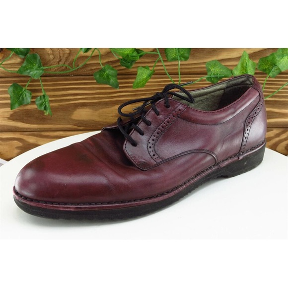 Dress Sports‎ by Rockport Shoes Sz 10 M Red/Brown Derby Oxfords Leather Men - Picture 1 of 8